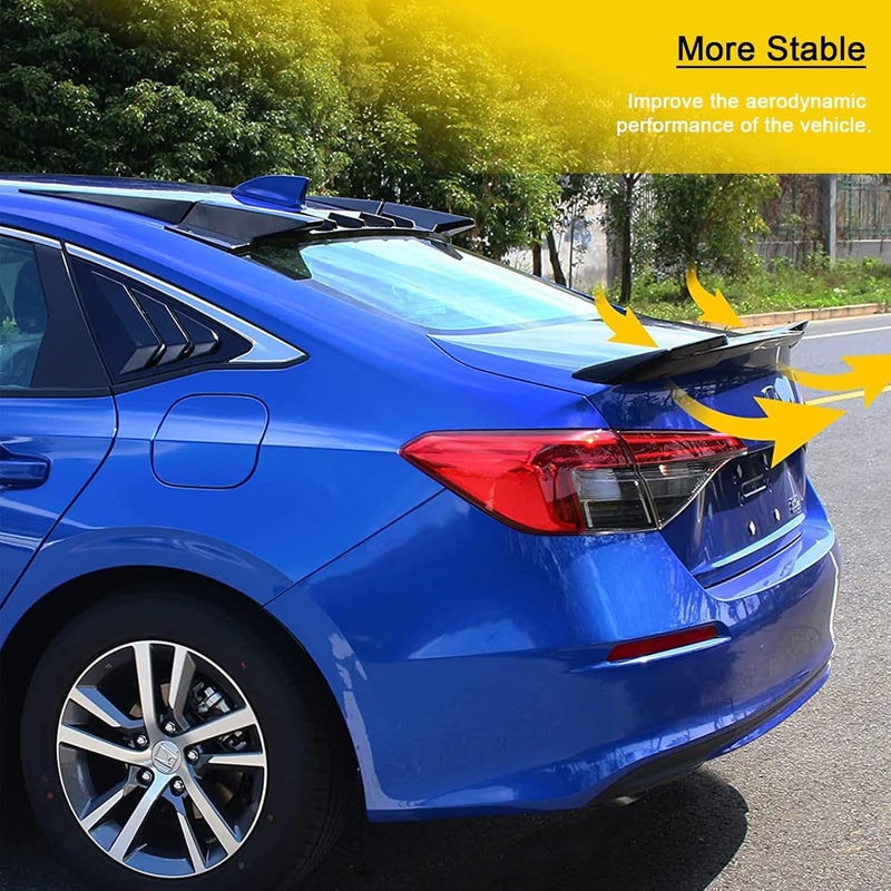psler Trunk Spoiler Compatible with Civic Sedan 11th Gen 2022 2023 2024 2025 Lid Rear Spoiler Wing Highkick Duckbill Styling Exterior Tail Fin Bright Black - Image 4